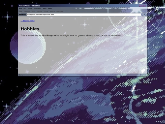 hobbies screenshot