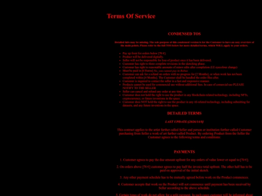 Pages/ToS screenshot