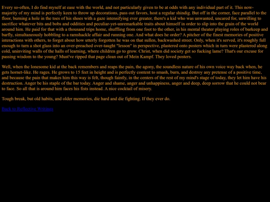 reflective writing/PastAnger screenshot