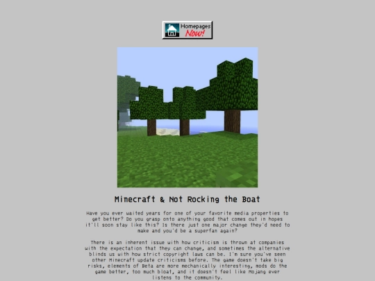 Blog/MinecraftAndNotRockingTheBoat screenshot