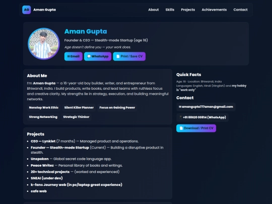 Website screenshot