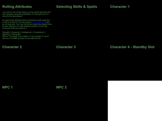 Characters screenshot