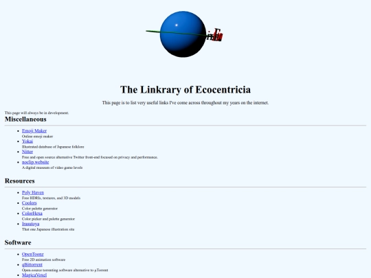 links screenshot