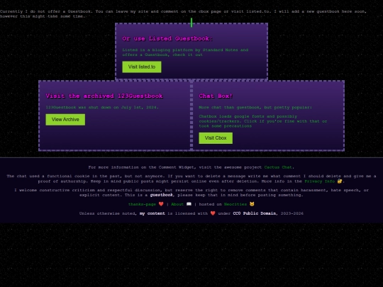 guestbook screenshot