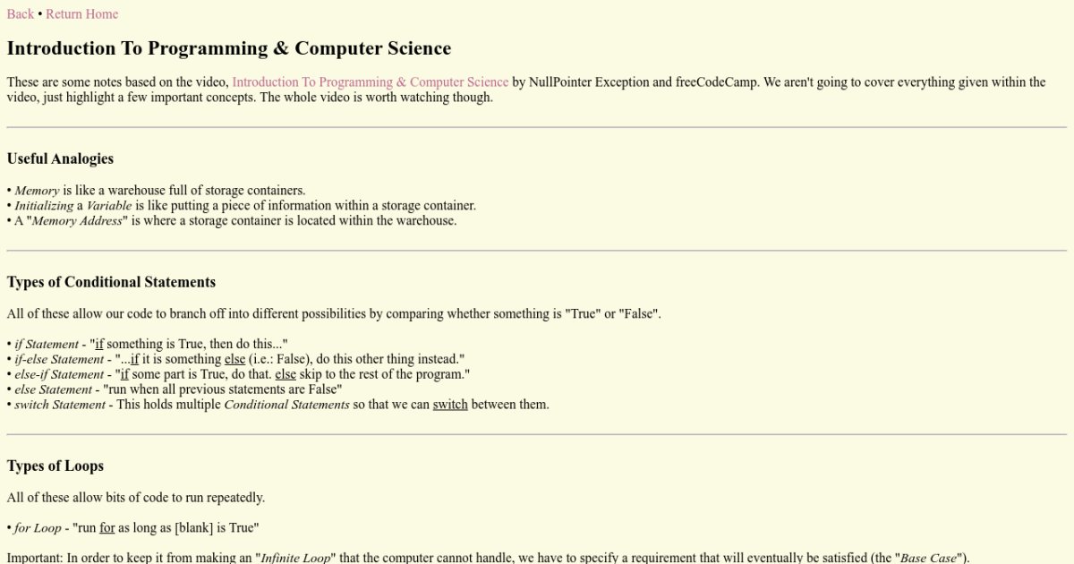 Let's Learn Together - Introduction To Programming & Computer Science