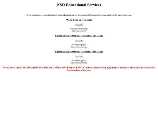 school/services screenshot