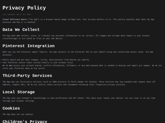 pages/privacy screenshot
