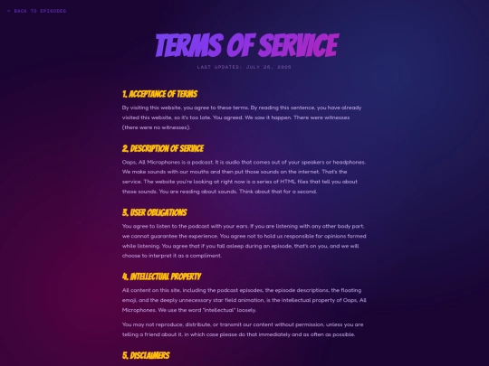 terms screenshot