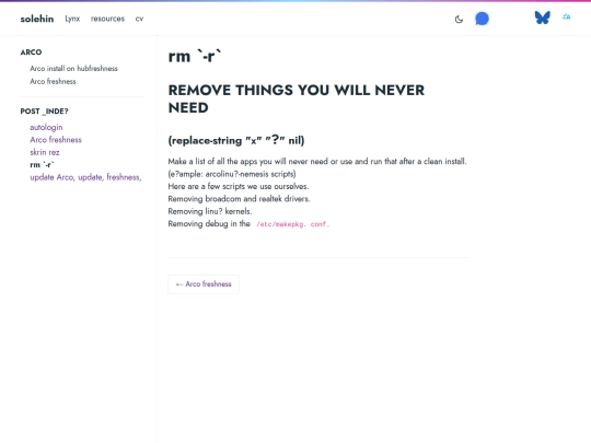 arco/post/rm screenshot