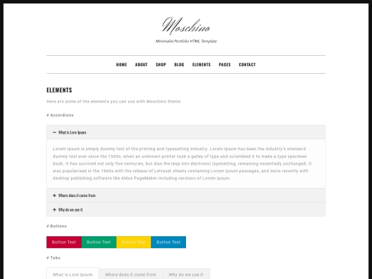 HTML-Moschino1.0.0/elements screenshot