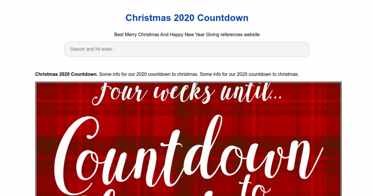 How Many Days Until Christmas 2020 