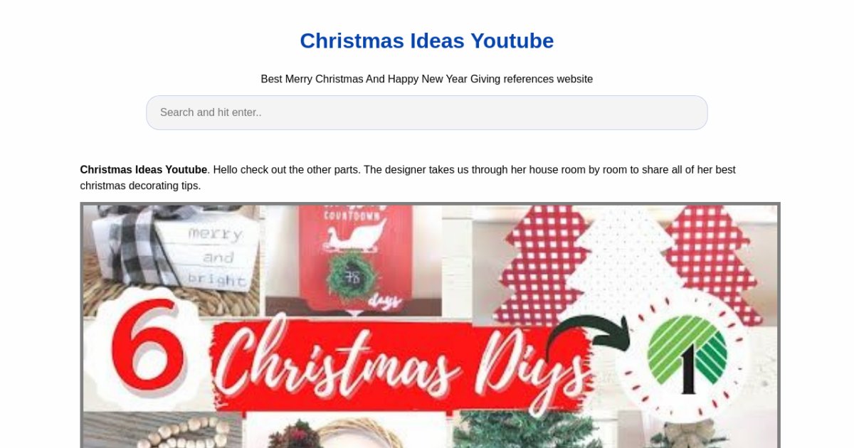 Christmas Ideas Youtube