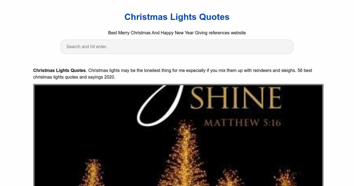 Christmas Lights Quotes