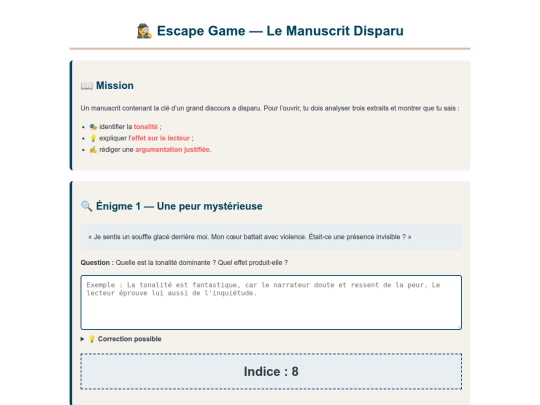 Expression/Tonalite_Escape_Game_Le_manuscrit_disparu screenshot