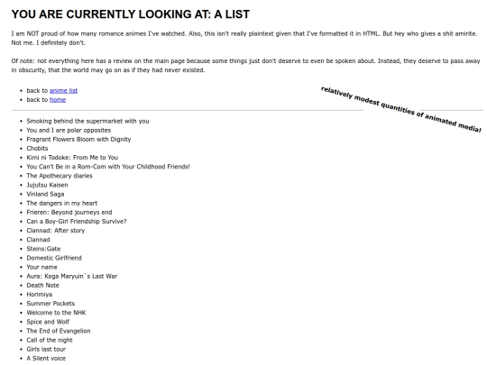 anime/plaintextanimelist screenshot