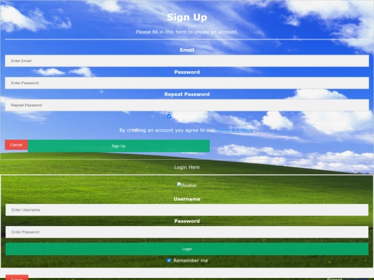 Sign Up screenshot