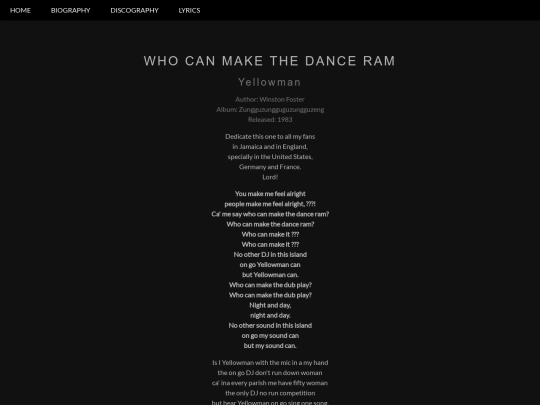 Yellowman/WhoCanMakeTheDanceRam screenshot
