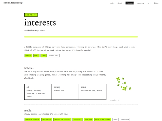 interests screenshot