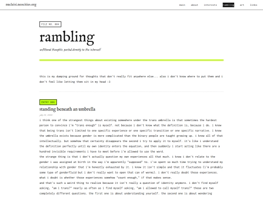 rambling screenshot