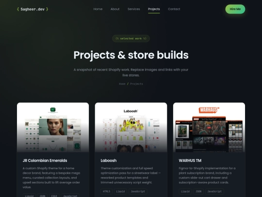 projects screenshot