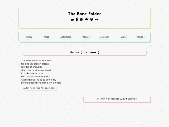 poetry/beforethecares screenshot