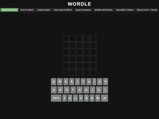 games/wordle screenshot
