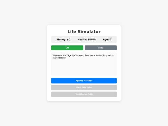 life-sim screenshot