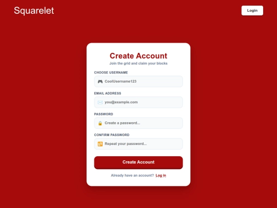 squarelet/register screenshot