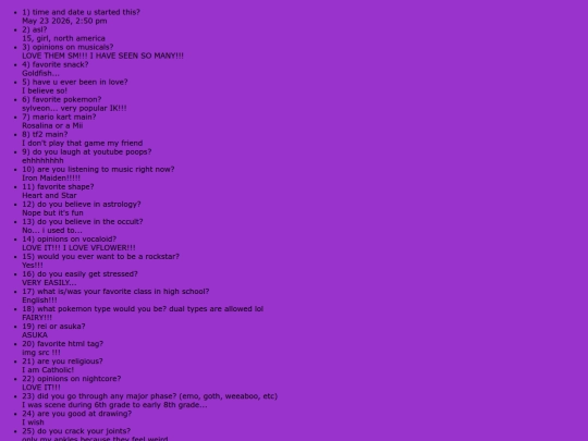 survey screenshot