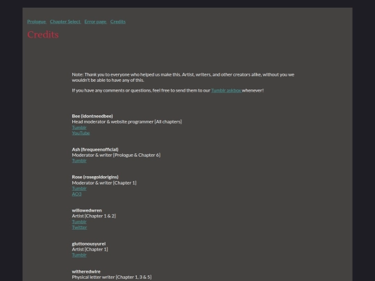 Credits screenshot