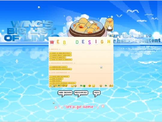 links screenshot