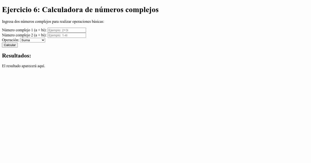 Ejercicio Calculadora De N Meros Complejos