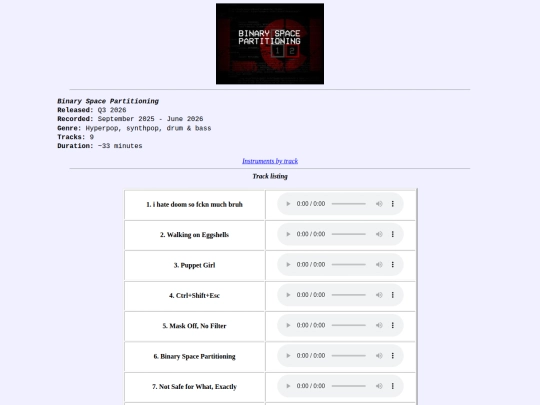 albums/binary/info screenshot