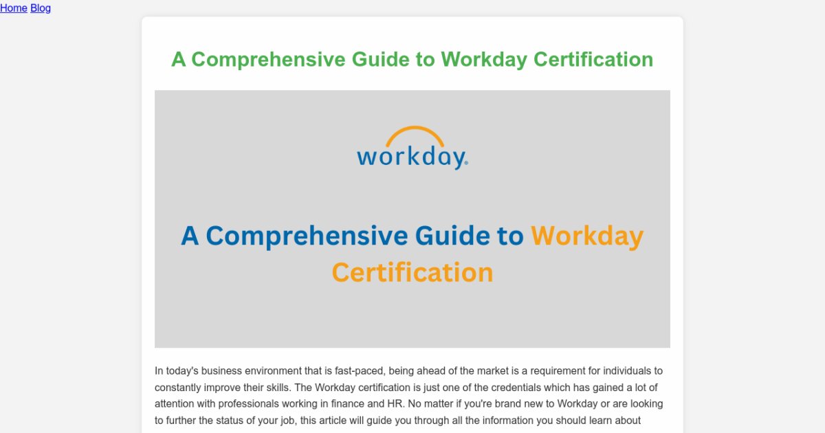 A Comprehensive Guide to Workday Certification