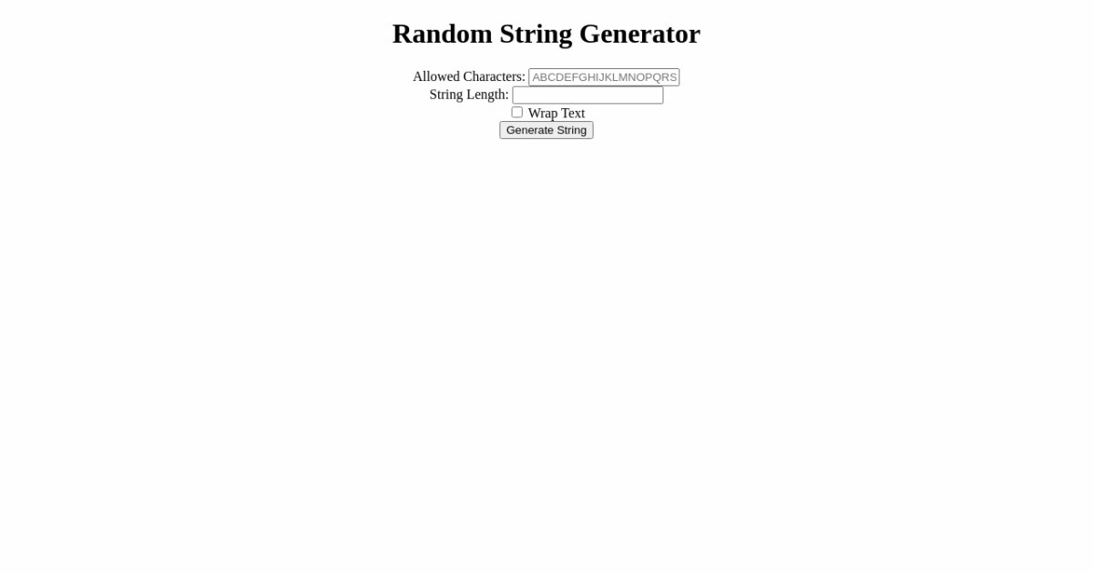 Random String Generator