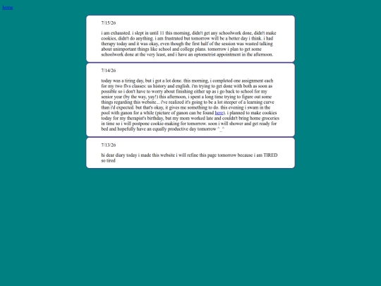 diary screenshot