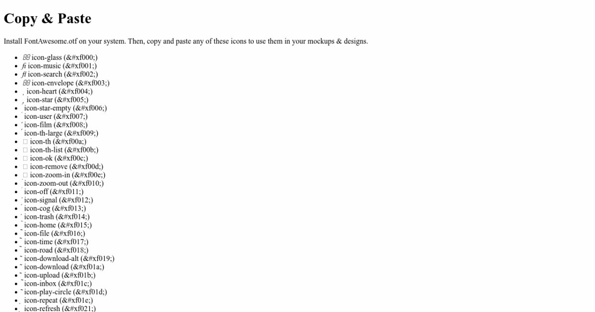 Font Awesome Copy & Paste