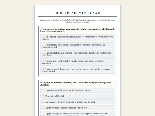 GuildQuiz screenshot