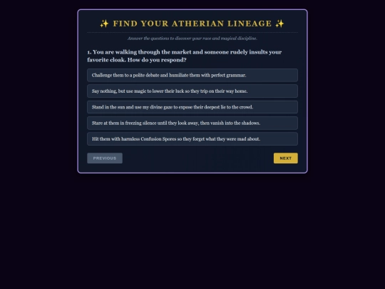 Web-Pages/Lineagequiz screenshot