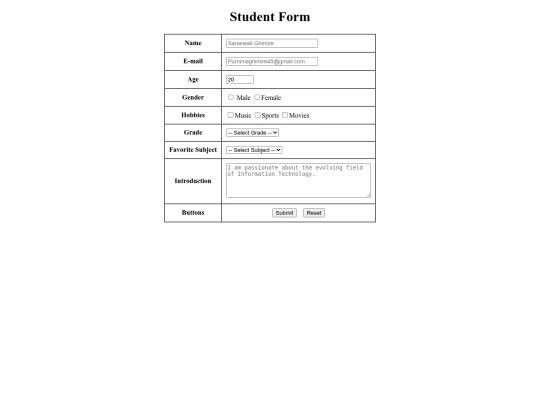 myform screenshot