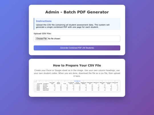 Assessment/genadmin screenshot