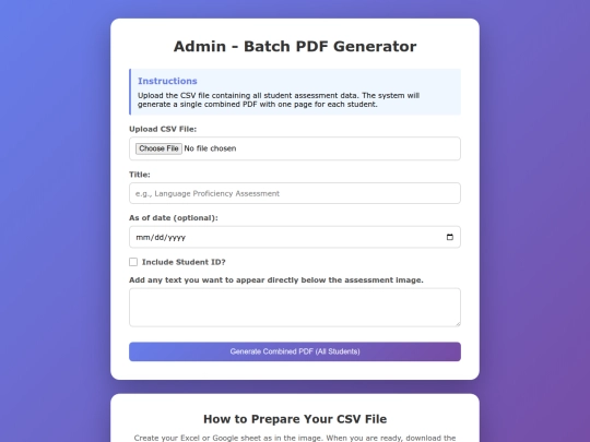 Assessment/genadminnew screenshot