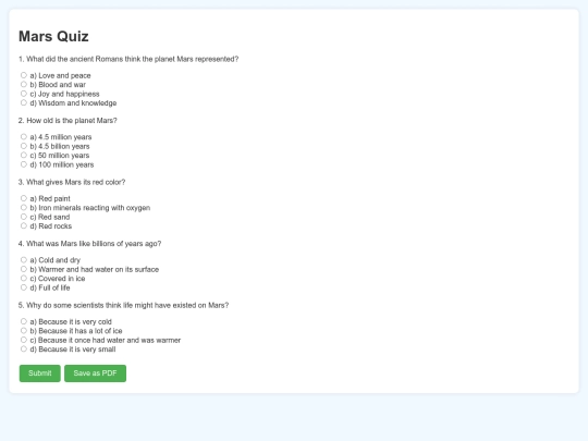 marsquestionsheet screenshot