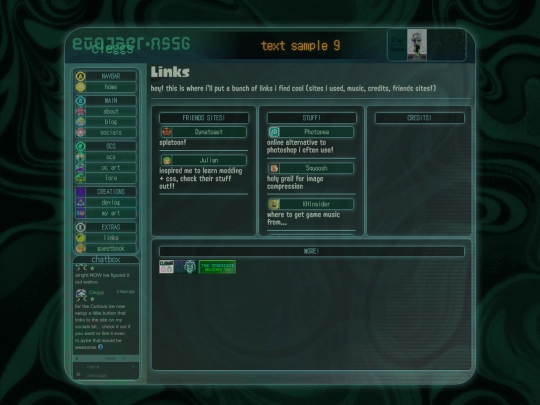 links screenshot