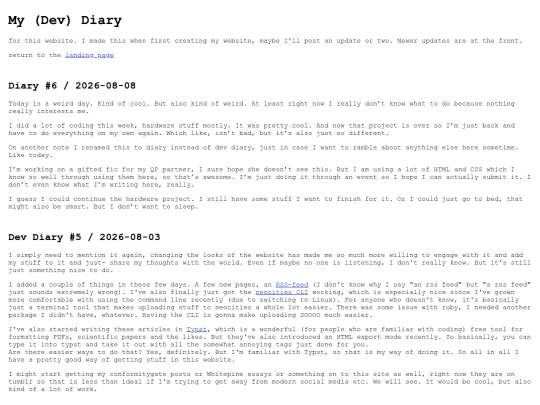 pages/diary screenshot