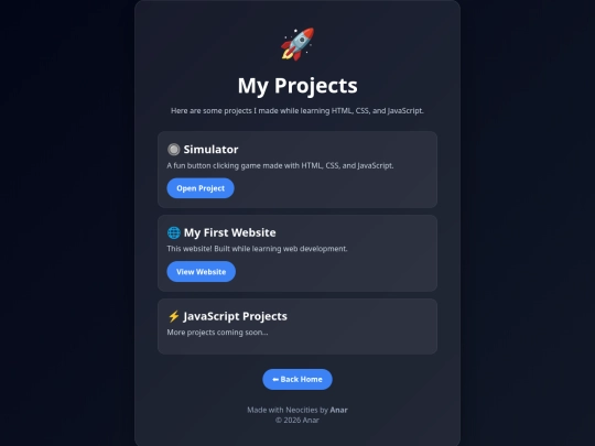 projects screenshot