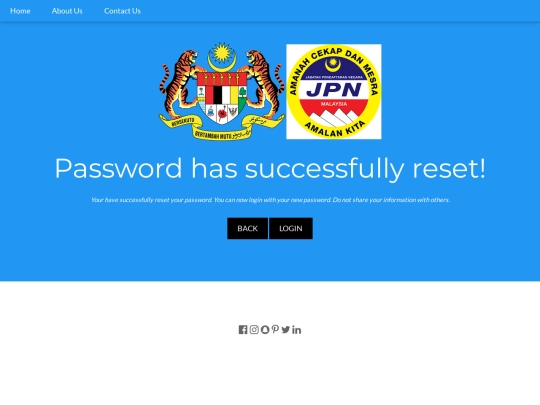 done reset password screenshot
