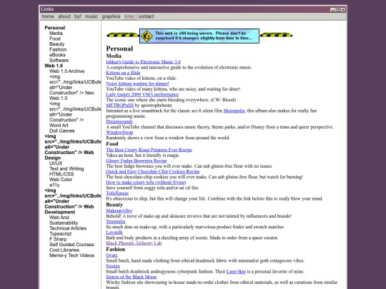 links screenshot