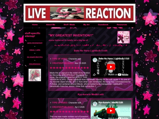 stuffImadeEntries/stuffMadeVideos screenshot
