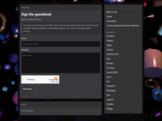 guestbook screenshot